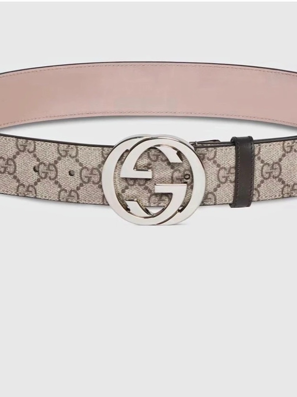 Gucci GG Supreme Interlocking G Buckle Belt Brown & Beige